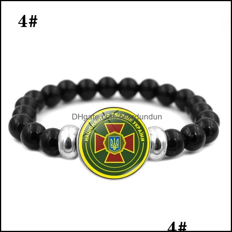 new arrival ukraine bracelet ukrainian symbol glass cabochon multilayer leather bracelets high quality men bangles party favor