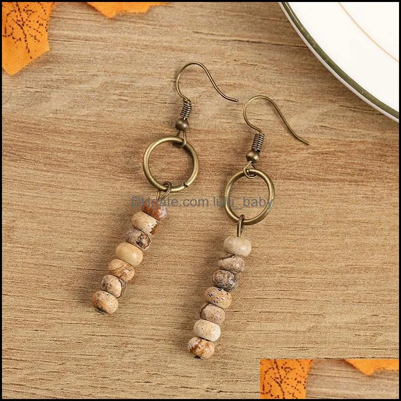  handmade chips bead long drop tassel earrings natural stone quartz lapis bead earrings for woman jewelry gfits