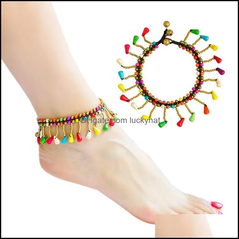 bohemian style bells and stones bracelets summer beach anklets trendy anklets ankle anklet bracelet sexy barefoot sandal beach foot