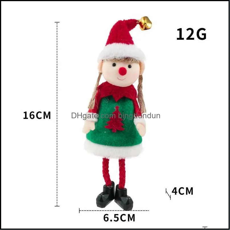 christmas decorations elves plush boy and girl pendant xmas elf dolls tree hanging ornaments kids gifts paa9952