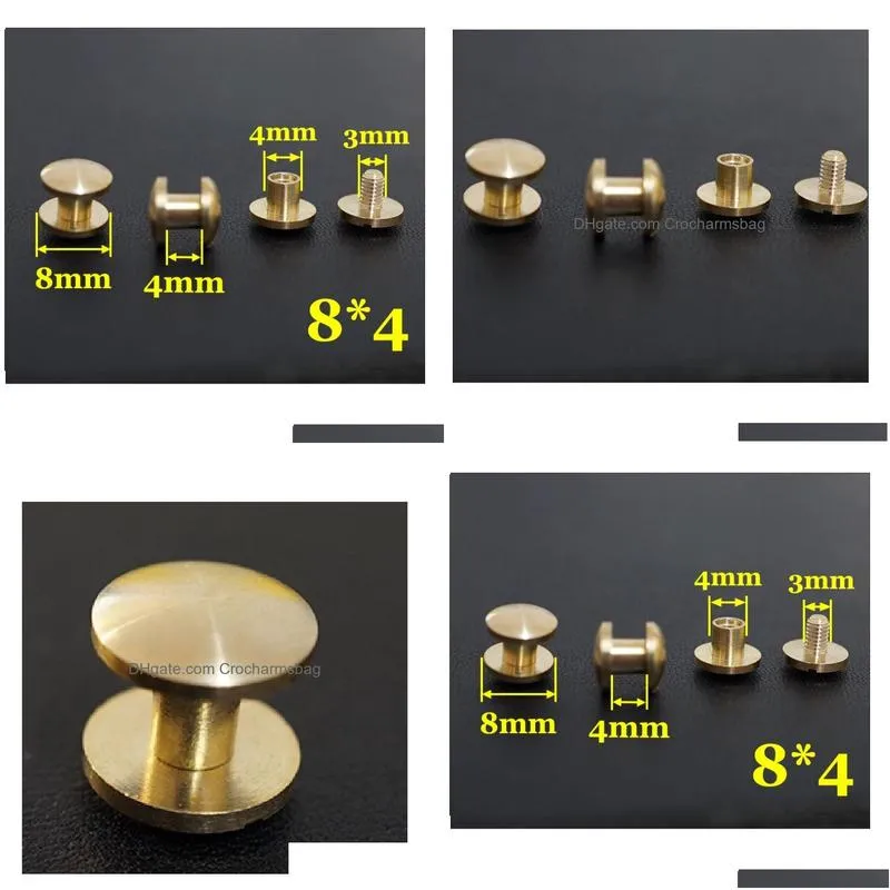 copper 84mm rivets round head bag leather pu strap belt copper screw fastner rivet screws button shippin