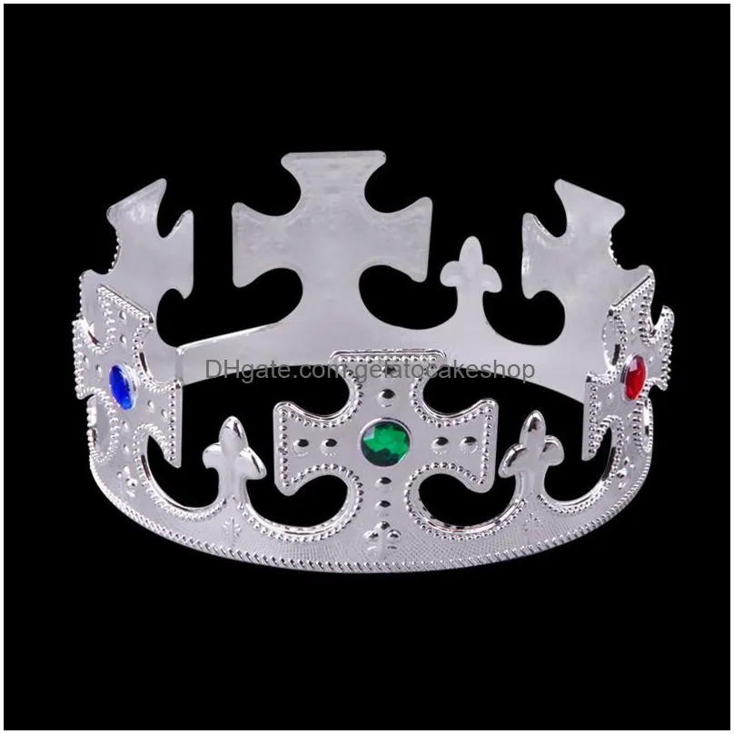 party hats king crown halloween ball dress up plastic crown scepter partys supplies birthday crownes princess crowns