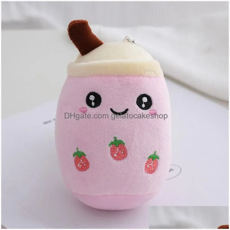 cute fruit milk tea cup plush doll mini plush keychain bag pendant kwaii plush keychain