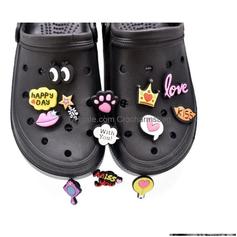 Wholesale Pvc Cartoon Croc Charms Shoe Decoration Buckle Accessories Clog Pins Charm Buttons Random mixed different type