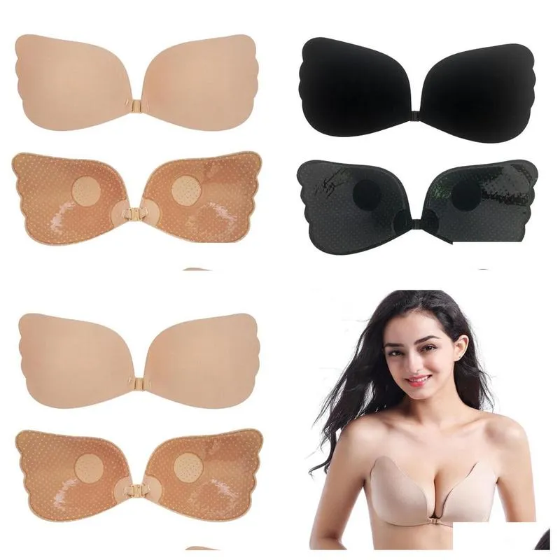 dropshipping strapless underwear gathered no trace thick silicone chest one-piece breathable invisible bra