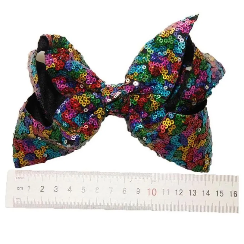 6 inch cute sequins hairpin baby bow knot hairbows children fashion hair accessories baby girls birthday gift