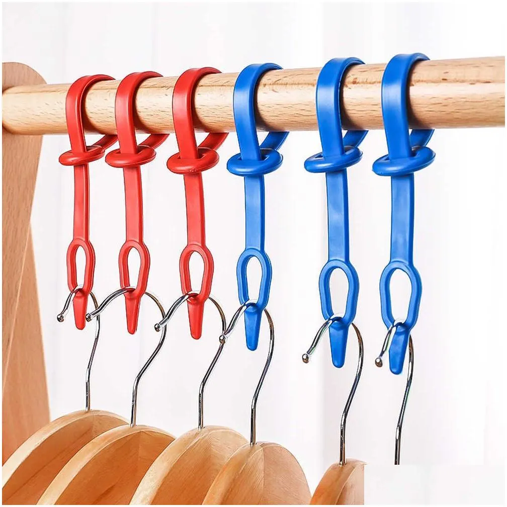  10pcs multi-purpose clothes hanger windproof buckles fixing hanger hooks non-slip drying rack household laundry plastic hanger