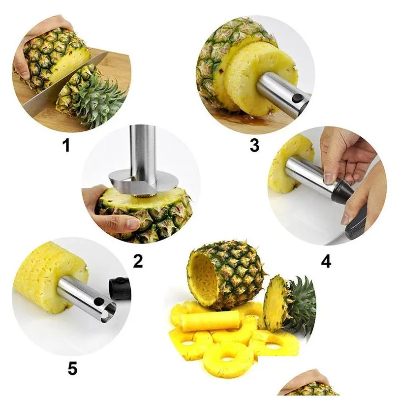  pineapple slicer peeler fruit corer slicer pineapple cutter stainless steel cutter fruit cutting tool kitchen utensil accessorie
