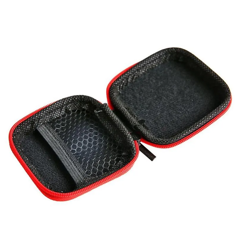 headphone case pu leather earbuds pouch mini zipper earphone box protective usb cable organizer fidget spinner stor 1149 v2