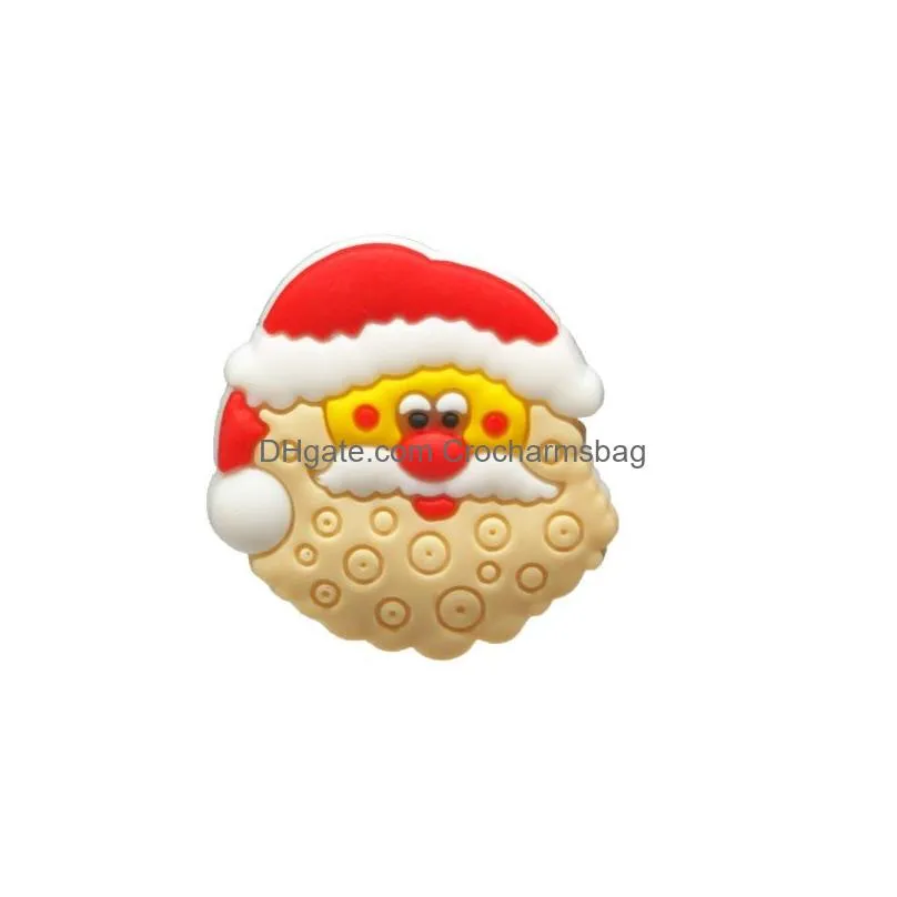 Christmas cartoon flower PVC Shoe Charms Shoes Accessories Fit Bands Bracelets croc jibz Kids Gifts decoration Wristband