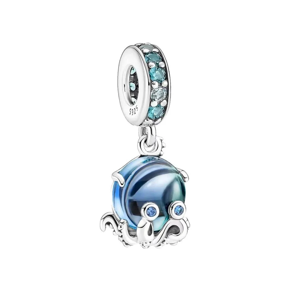  925 sterling silver diy beads ocean jellyfish turtle cherry pendant charm for original pandora charm bracelet jewelry
