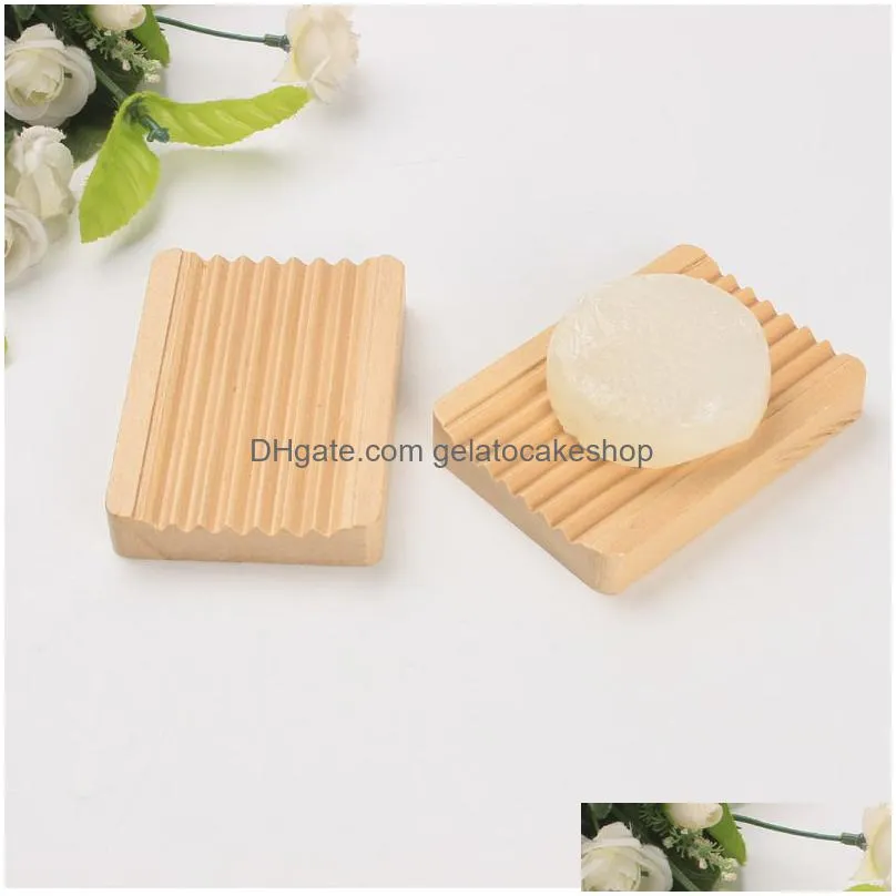 wooden natural bamboo soap dishes tray holder storage soap rack plate box container portable bathroom soap-dish storage-box