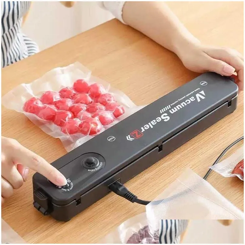  kitchen vacuum food sealer 220v/110v automatic commercial household food vacuum sealer packaging machine include 10pcs bags