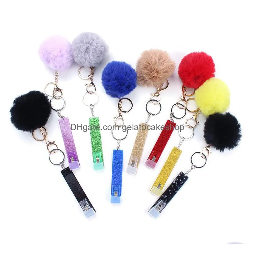 party favor cute credit card puller key rings acrylic debit bank card grabber for long nail atm keychain cards clip nails tools