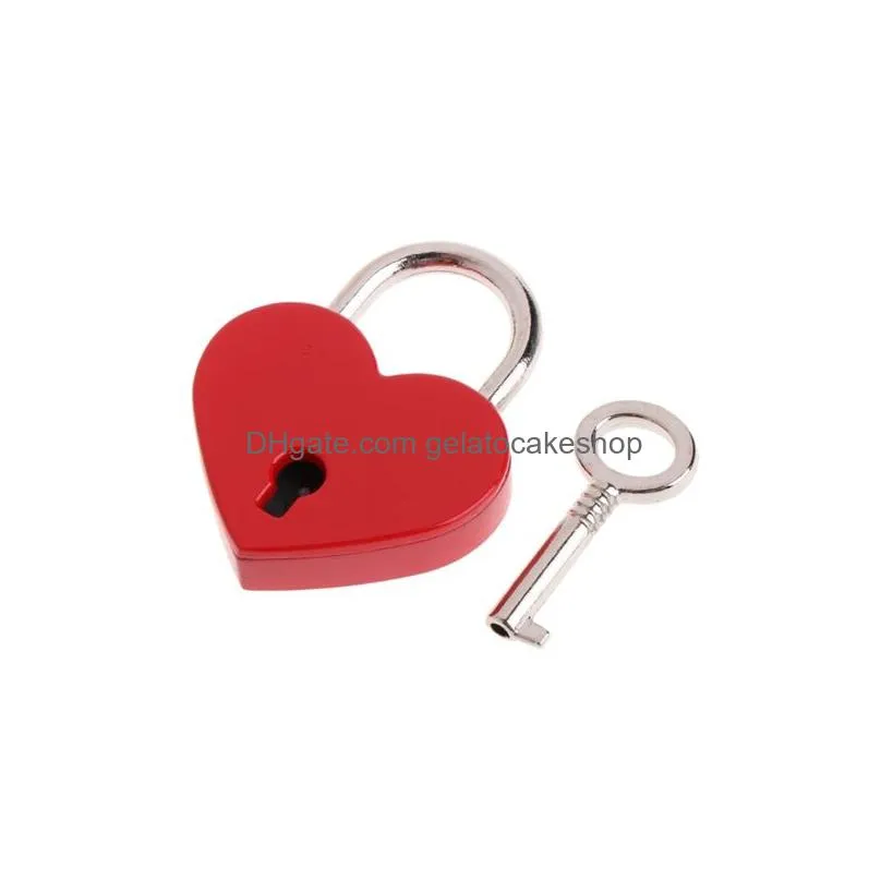 door locks kitchen handles heart shape vintage metal mini padlock small bag suitcase lage box diary book key lock