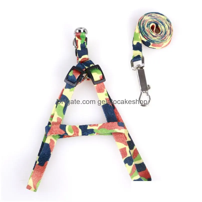 1.0x120cm dog harness leashes nylon printed adjustable pet collar puppy cat animals accessories pet necklace rope tie