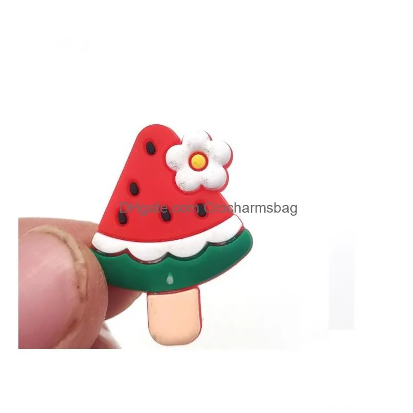 Cartoon Fruit Shape toy cartoon PVC Shoe Charms Shoes Buckles Bracelets Croc JIBZ Shoes accessories Wristband Boys Girls Gift