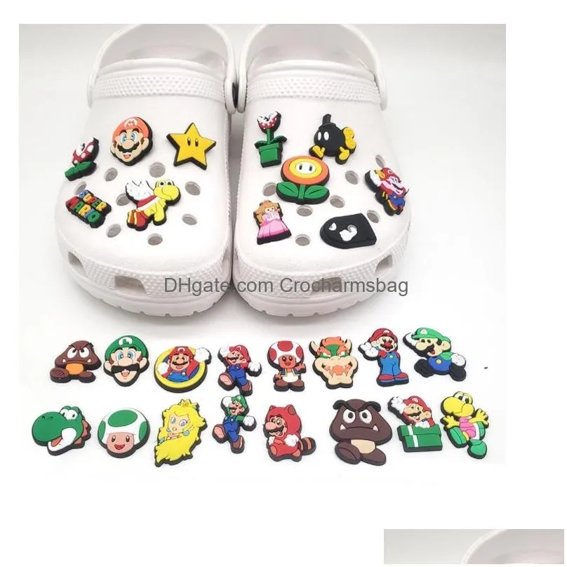 PVC Shoe Charms Shoes Accessories clog Jibz Fit Wristband Croc buttons Decorations girls Boys Gift