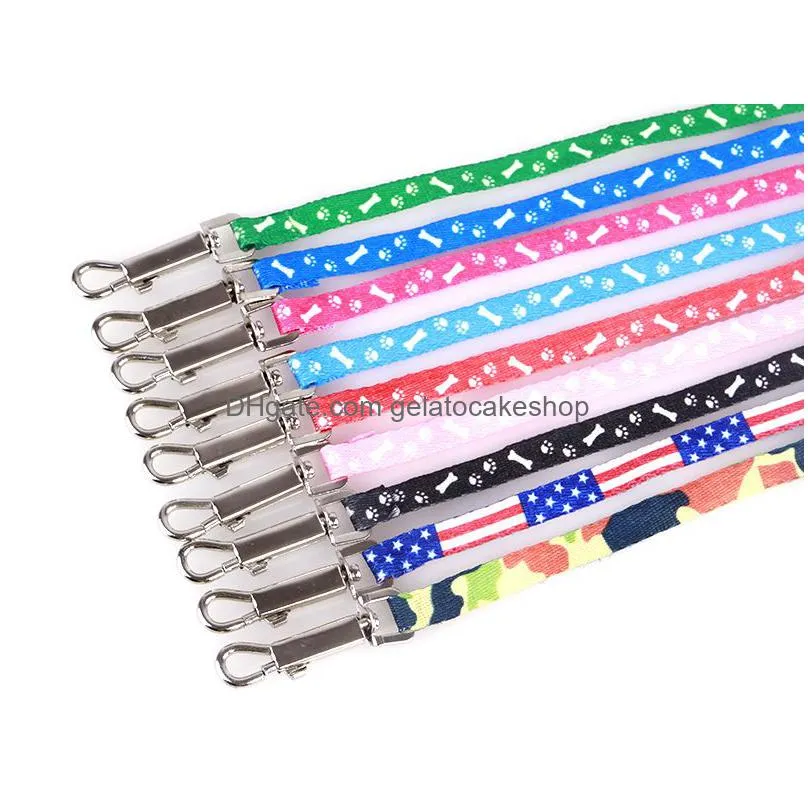 1.0x120cm dog harness leashes nylon printed adjustable pet collar puppy cat animals accessories pet necklace rope tie