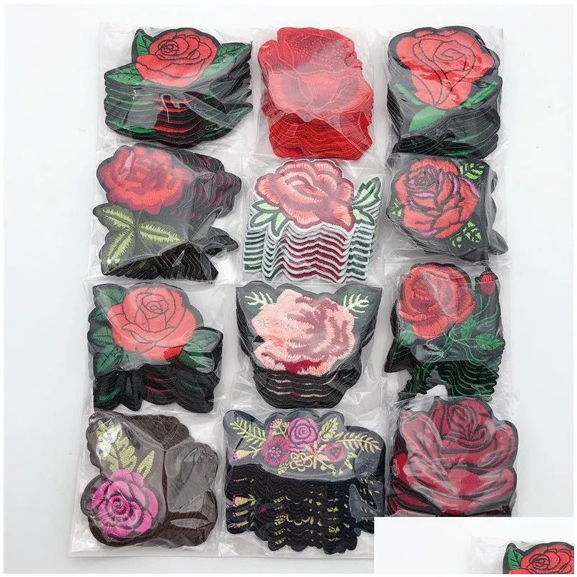 flower applique embroidery iron ones fabric sitcker clothes bag badge for diy craft