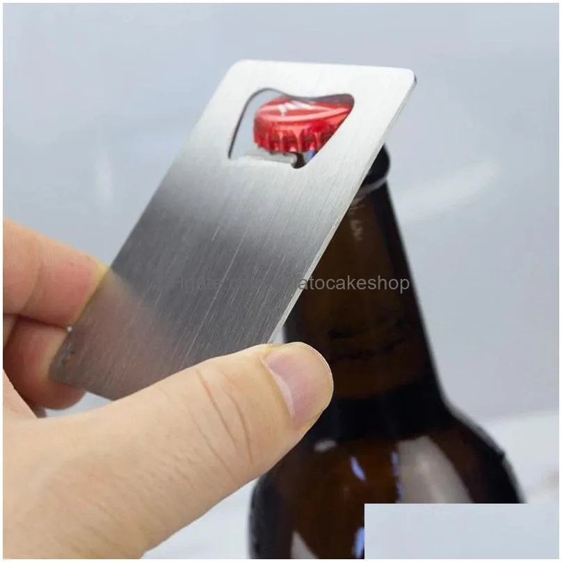 wallet size stainless steel openers 4 colors credit card beer bottle opener business card bottle openers