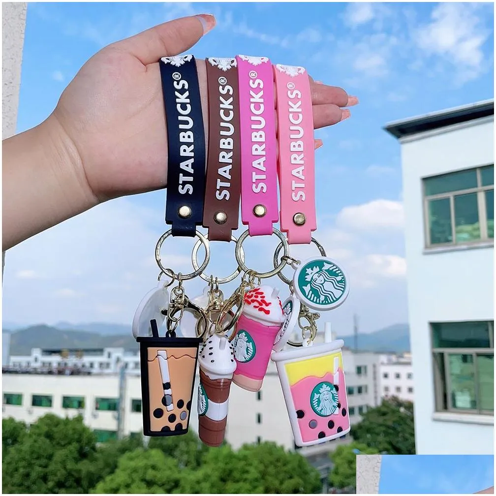 starbucks party favor cute coffee tea cup key chain couple bag keychain hanging accessories shop small gift