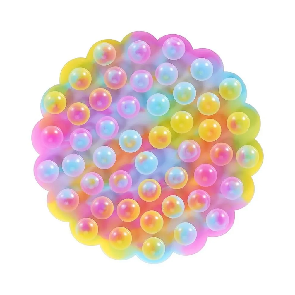 new magic double-sided soft sucker sensory toys throwing sucker silicone bubble fidget toy stress reducer massager stress relief 1633
