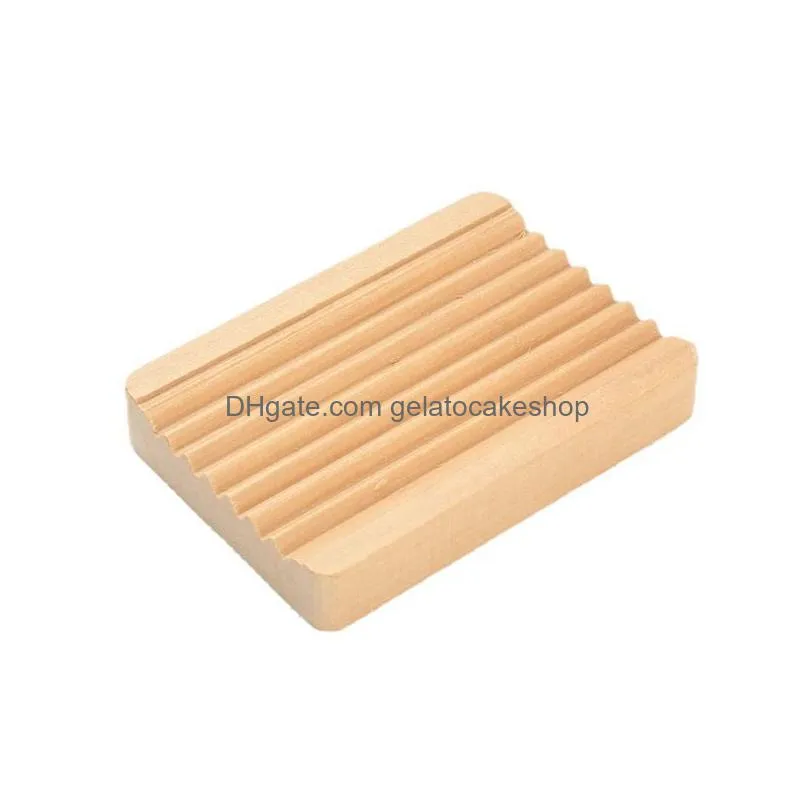 wooden natural bamboo soap dishes tray holder storage soap rack plate box container portable bathroom soap-dish storage-box