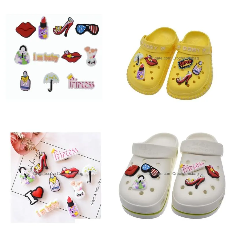 NEW girls KIDS cute cartoon PVC Shoe Charms Shoe Buckles Action Figure Fit Bracelets Croc JIBZ Shoe accessories