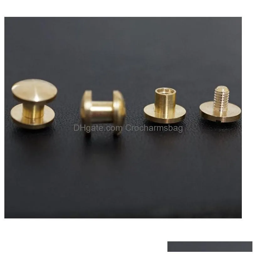 copper 84mm rivets round head bag leather pu strap belt copper screw fastner rivet screws button shippin