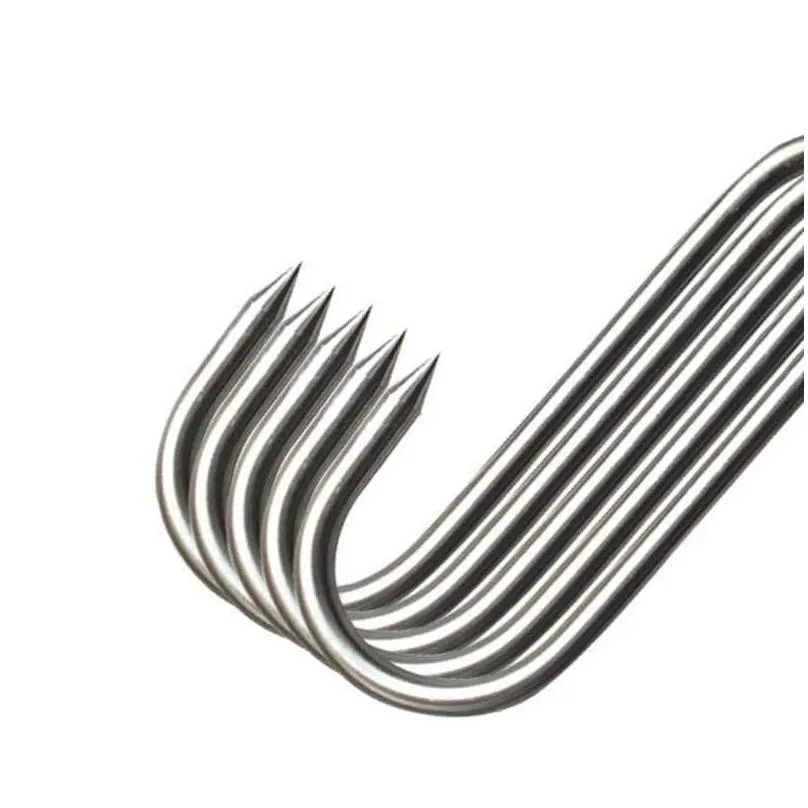  20 pieces stainless steel butcher hook with pointed s-shaped hook butcher shop and cold smoking kitchen gadget