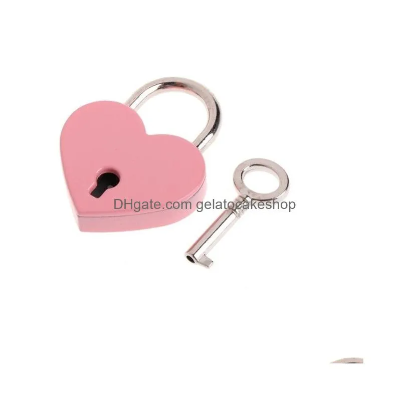 door locks kitchen handles heart shape vintage metal mini padlock small bag suitcase lage box diary book key lock