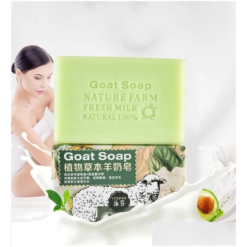 200g goat milk handmade soap bacteriostatic mites elimination anti acne treatment oil moisturizing sea salt soap bath soap