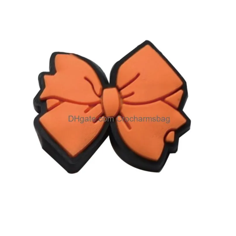 PVC Shoe Charm Decorations Accessories JIBZ For Croc Kids Gift garden shoes buckle bowtie Girls Cute button