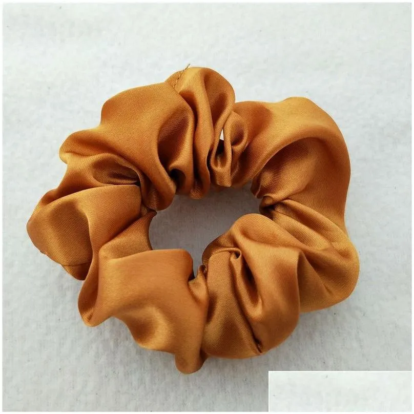 women silk scrunchie elastic handmade multicolor hair band ponytail holder headband accessories epacket 70 colors