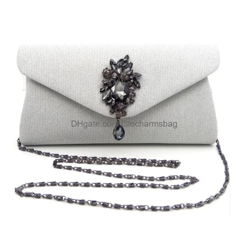 woman crystal evening clutch bag flap diamonds applicant chain shoulder handbags bag female beaded party wedding purse