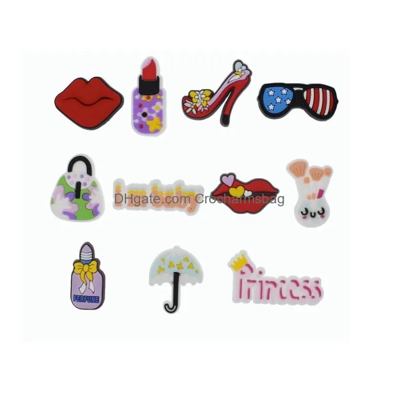 NEW girls KIDS cute cartoon PVC Shoe Charms Shoe Buckles Action Figure Fit Bracelets Croc JIBZ Shoe accessories