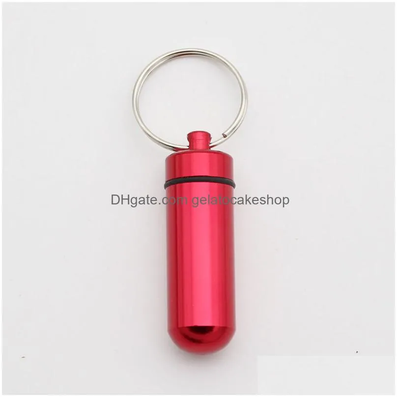 waterproof aluminum keychain medication pill box portable mini travel pills boxes medicine vitamin holder container case bottle