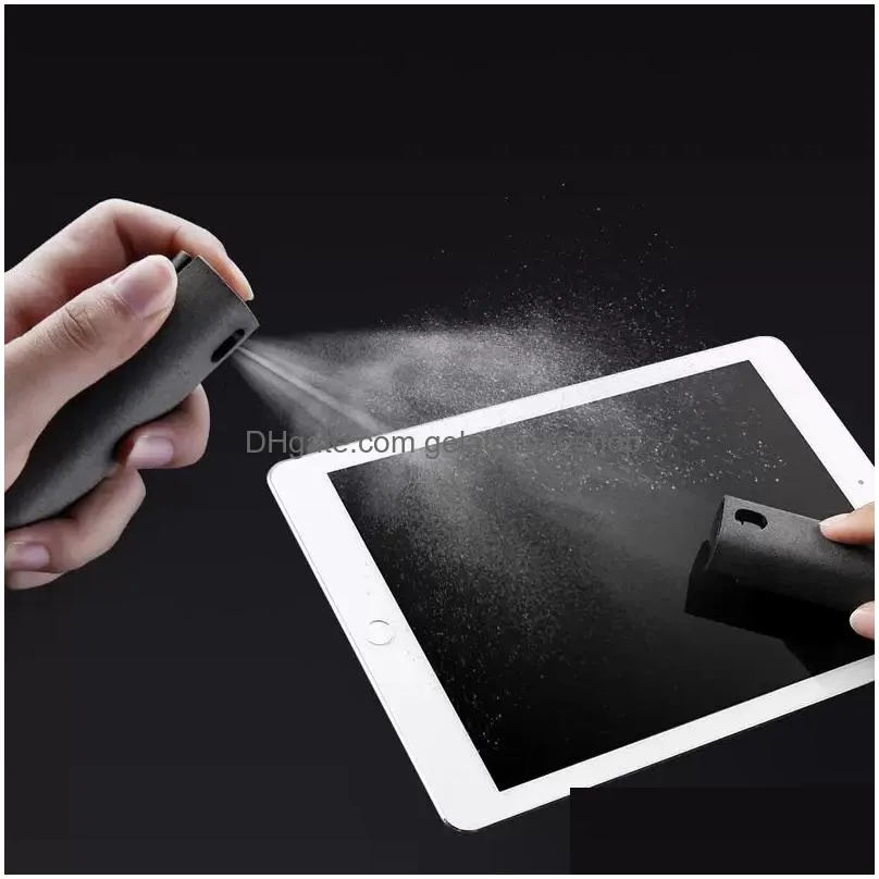 2 in 1 phone screen cleaner spray computer screen dust removal microfiber cloth set cleaning artifact without cleaning liquid