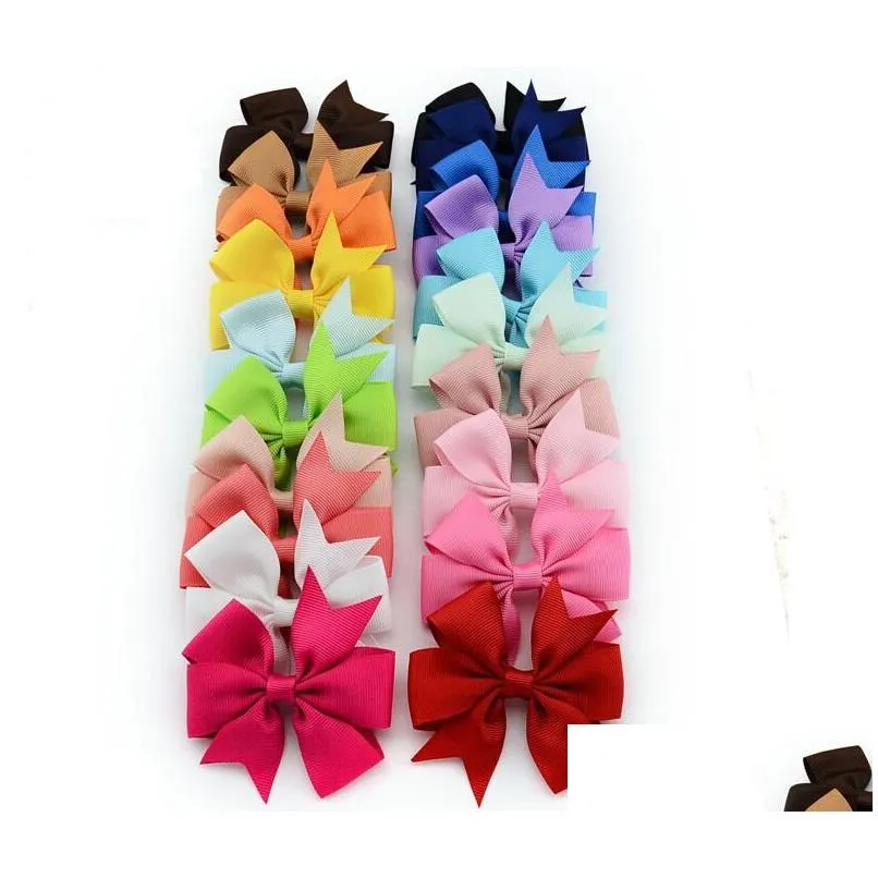 3 inch grosgrain ribbon hair bows with clip baby girl pinwheel hairbows/hair clips/hair pins accessories