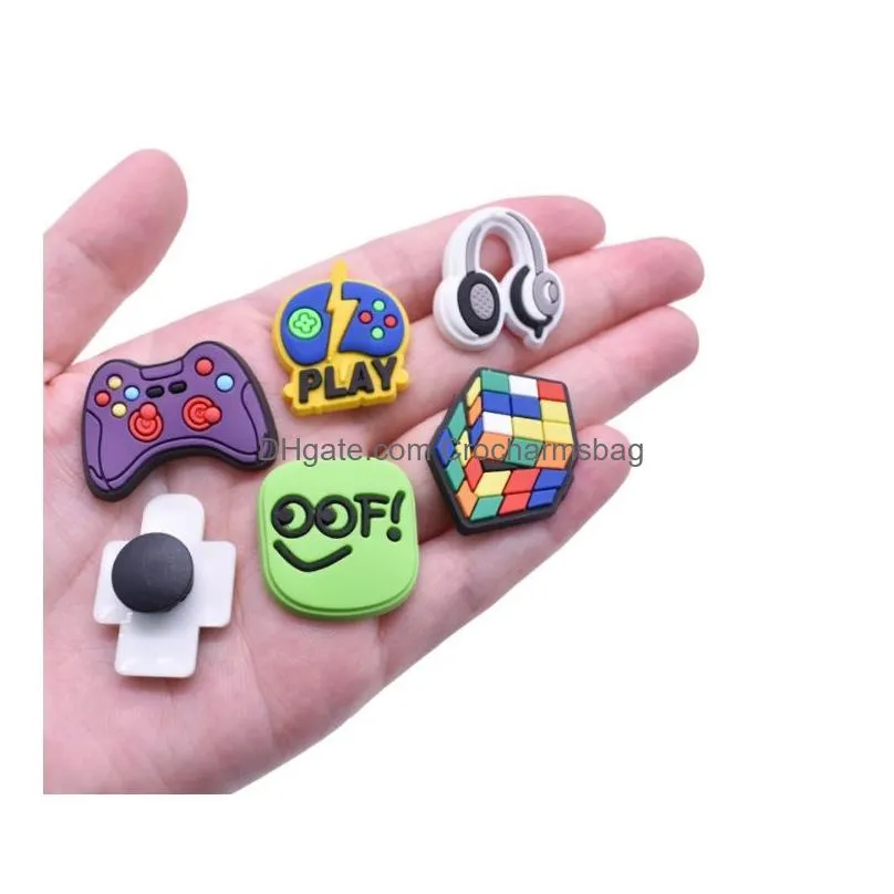 Wholesale children cartoon PVC Shoe Charms Shoes Buckles Action Figure Fit Bracelets Croc JIBZ Shoe accessories Kids game gift