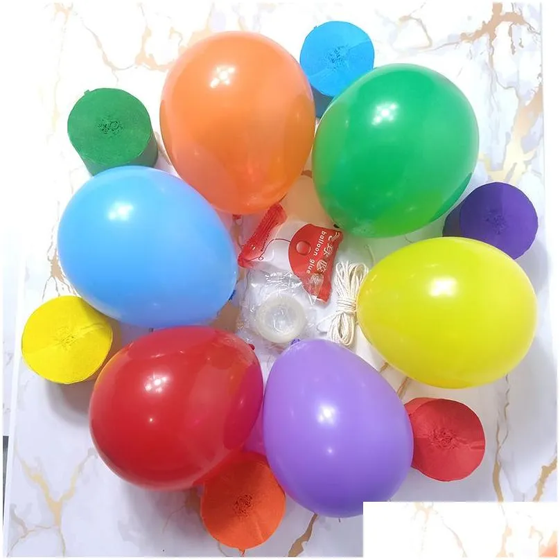 6 colors rainbow party backdrops 4.5cmx23m crepe paper roll latex balloon arch garland babyshower happy birthday decoration girl