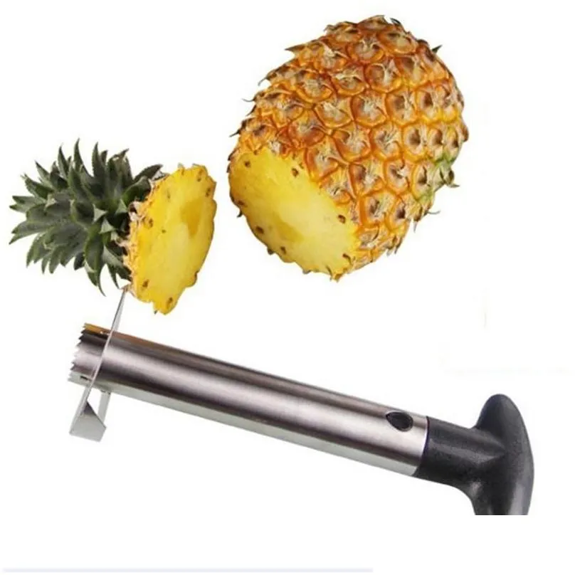 wholesale stainless steel pineapple peeler cutter slicer corer peel core tools fruit vegetable knife gadget kitchen spiralizer tool