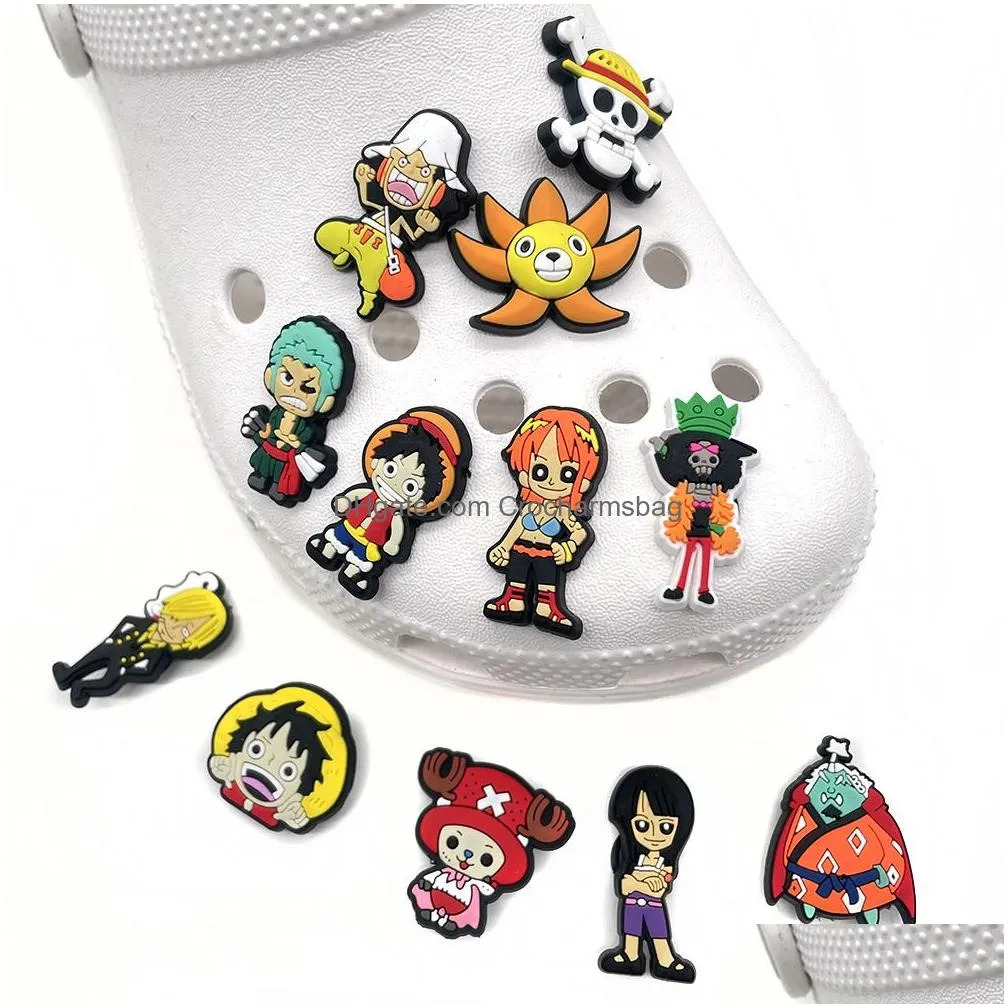 Pvc Anime Shoe Parts Accessories Decoration Charm Buckle Jibitz for Croc Charms Cartoon Clog Buttons