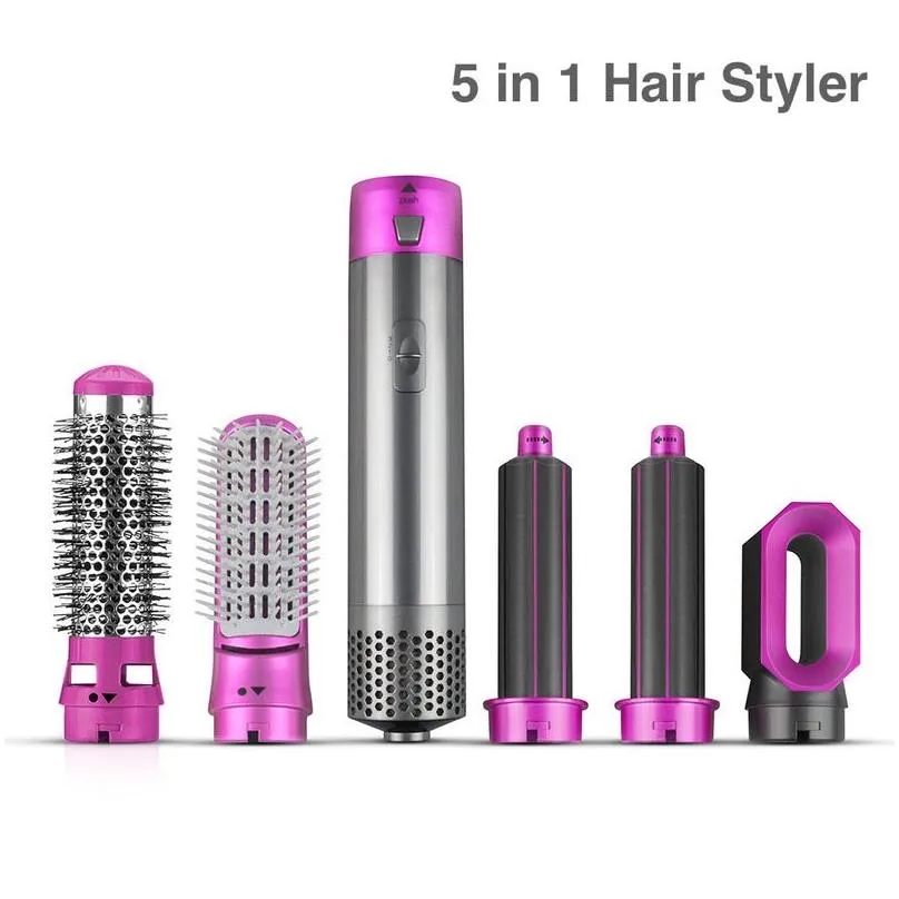 hair dryer curler 5 in 1 electric curling iron s rollers with and straightening brush 220624