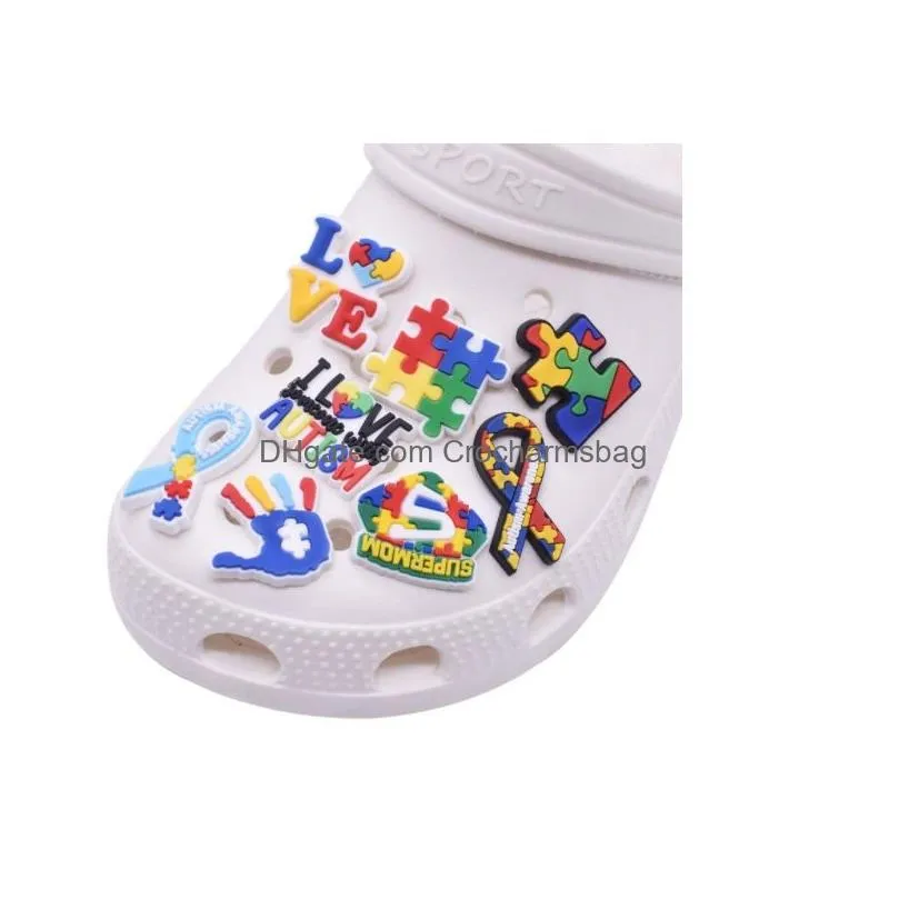 cartoon character PVC Rubber Shoe Charms Shoes Accessories clog Jibz fit for Wristband Croc buttons Decorations as girls boys Gift