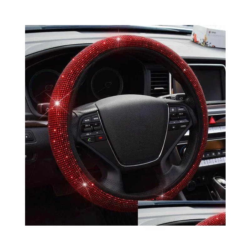 steering wheel covers 38cm car cover with rhinestones sparkling suv protector vehicle auto decoration accessories