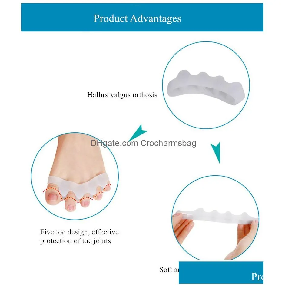 new foot care tool sholl hallux valgus correction of the thumb toe separator bursitis pedicure silicone corrector for toes shoes