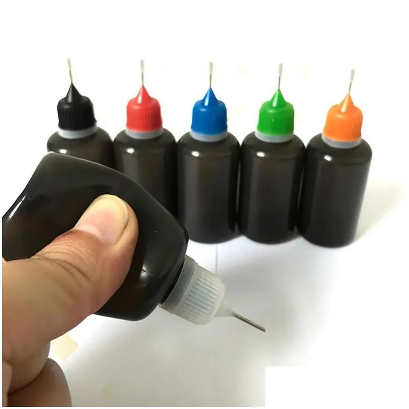 wholesale black color needle bottle e liquid 5ml 10ml 30ml empty soft plastic filling bottles ldpe squeezable dropper needle-tip juice oil dhs