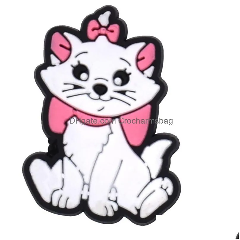 Dog Cat cute cartoon PVC Shoe Charms Shoes Buckles Action Figure Fit Bracelets Croc JIBZ accessories Wristband Boys Girls Gift